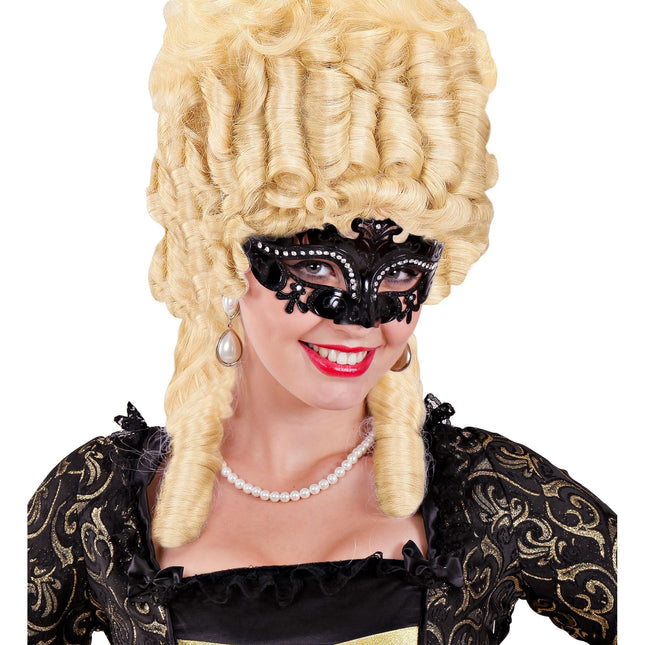 Maschera occhi nera Venezia nera