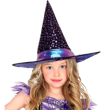 Cappello da strega di Halloween per bambini con stelle e luna