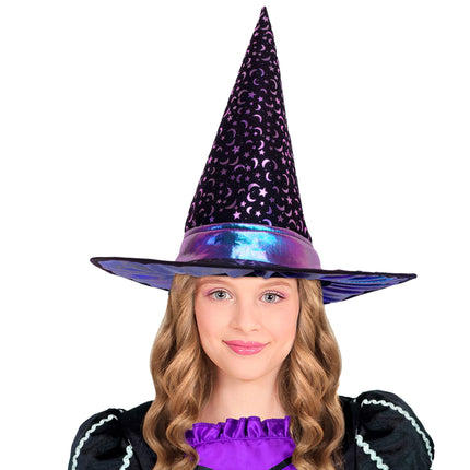 Cappello da strega di Halloween per bambini con stelle e luna