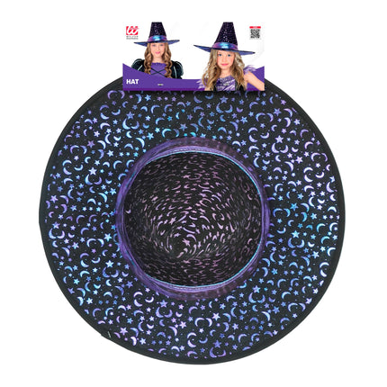 Cappello da strega di Halloween per bambini con stelle e luna