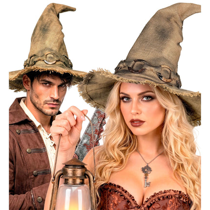 Cappello da strega di Halloween marrone