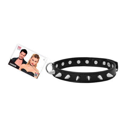 Girocollo di Halloween nero con borchie