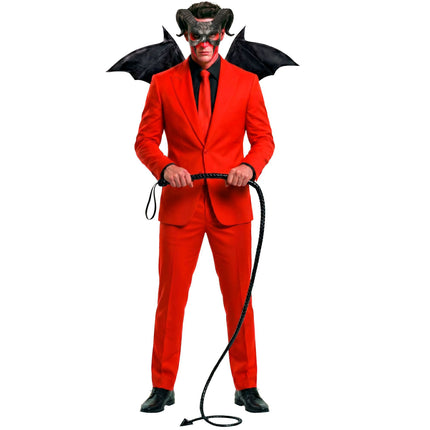 Frusta di Halloween nera "Diavolo" 1,8 m