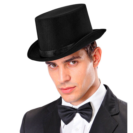 Cappello a cilindro nero per Halloween, 60 cm