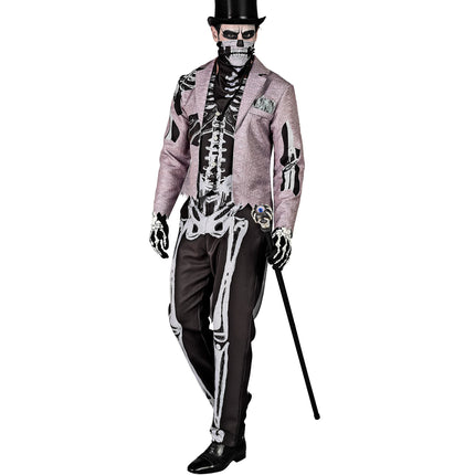 Costume Halloween Uomo Scheletro Sposo