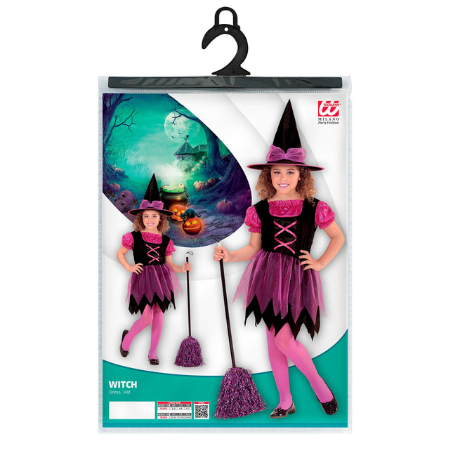 Costume Halloween Strega Rosa Ragazza