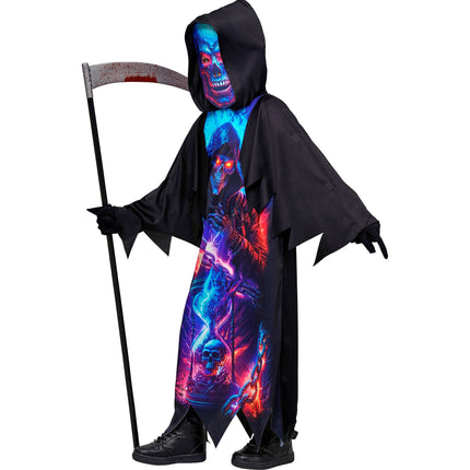 Costume di Halloween per bambini: Grim Reaper al neon