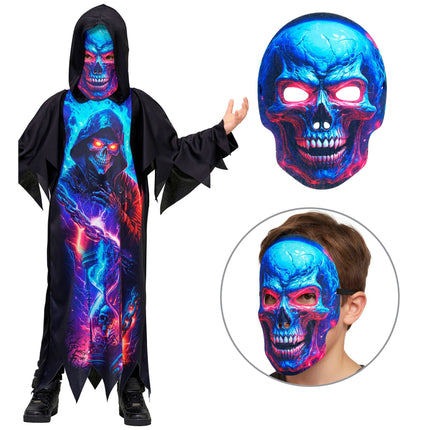 Costume di Halloween per bambini: Grim Reaper al neon
