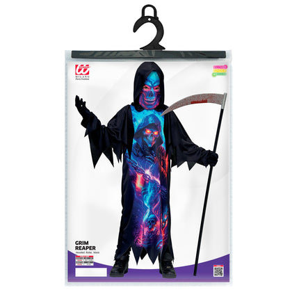 Costume di Halloween per bambini: Grim Reaper al neon