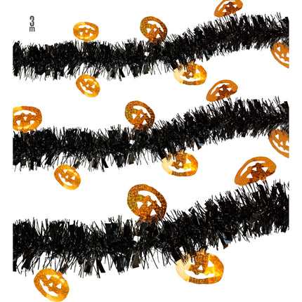 Ghirlanda di Halloween Nero Arancione Zucca 3m