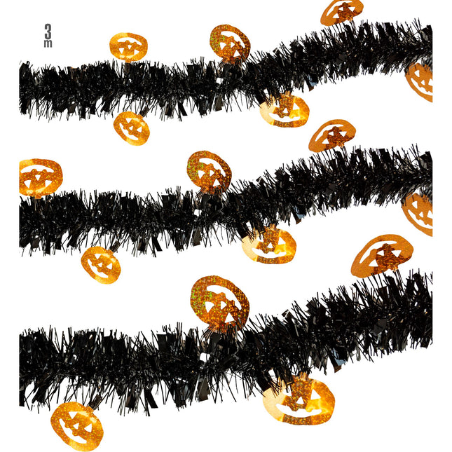 Ghirlanda di Halloween Nero Arancione Zucca 3m