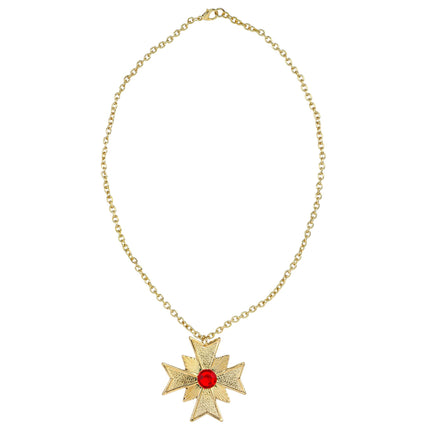 Collana di Halloween in oro con pietra rossa