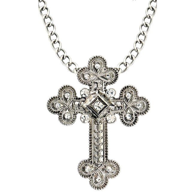 Collana di Halloween in argento con pietre a croce