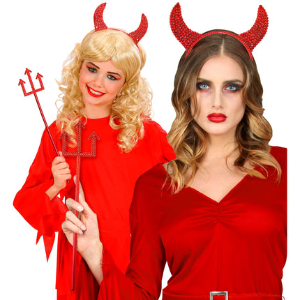 Set di accessori per Halloween rosso 2 pezzi
