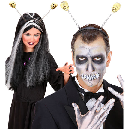 Cerchietto per capelli Halloween Teschi bianchi