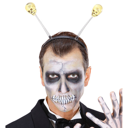 Cerchietto per capelli Halloween Teschi bianchi