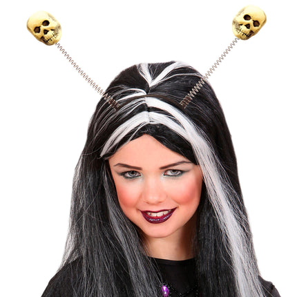 Cerchietto per capelli Halloween Teschi bianchi