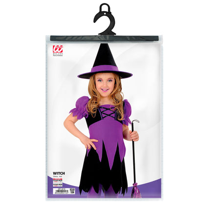 Costume di Halloween da strega bambino viola