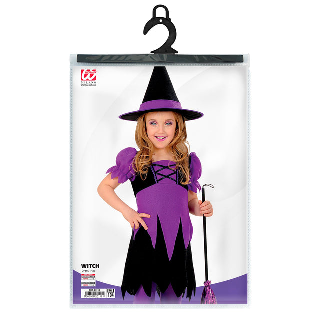 Costume di Halloween da strega bambino viola