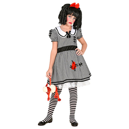 Costume di Halloween Bambola Bianca Nera