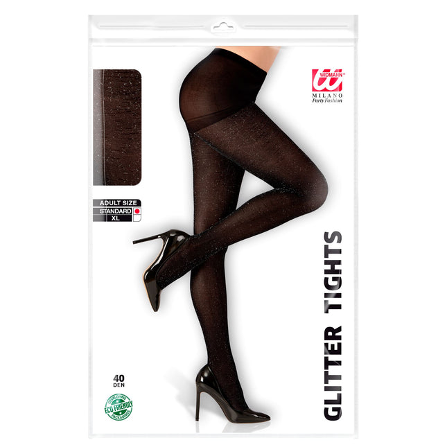 Collant neri con glitter