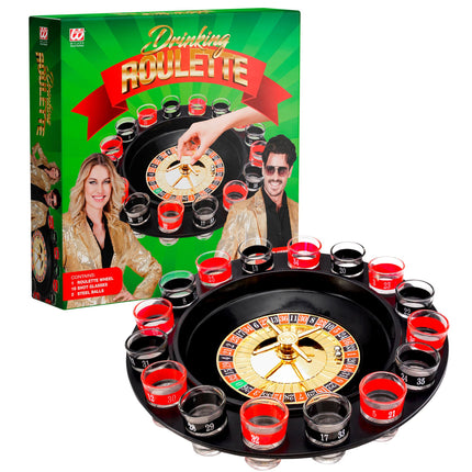 Gioco della roulette con bevande rosse e nere