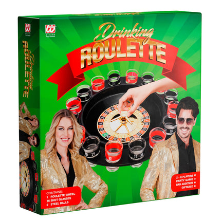 Gioco della roulette con bevande rosse e nere