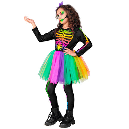 Abito di Halloween Scheletro colorato