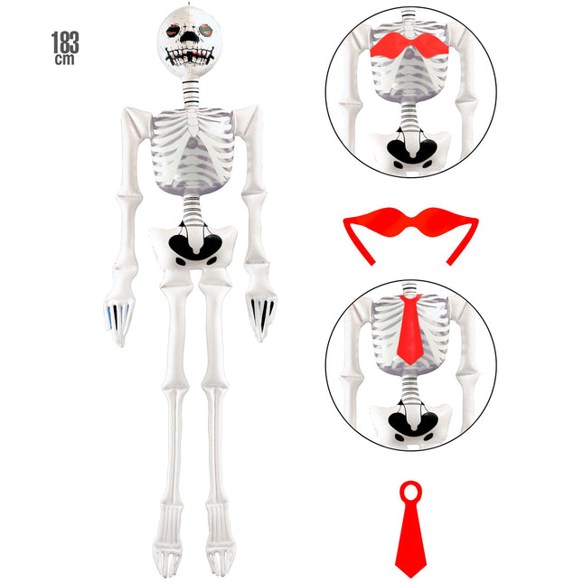 Scheletro di Halloween gonfiabile 1,83 m