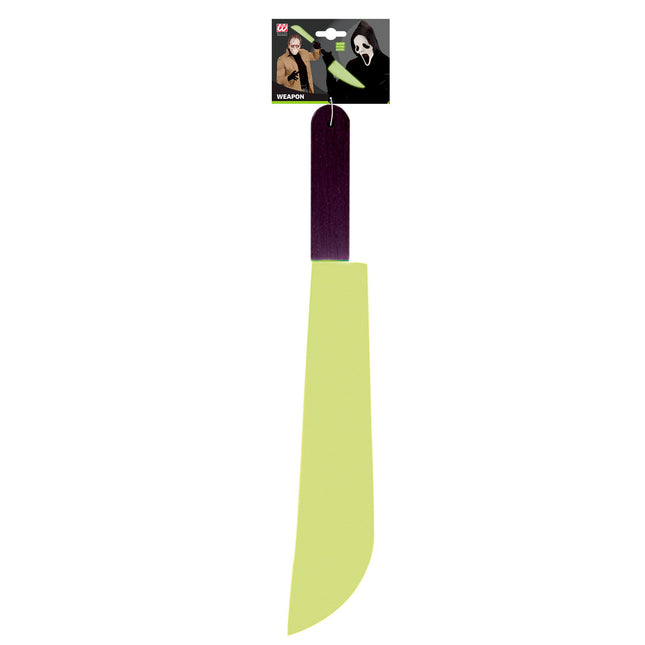 Coltello finto Machete di Halloween che brilla al buio
