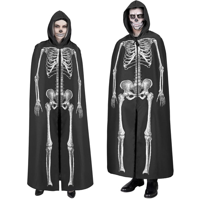 Capo Halloween Scheletro Bianco Nero 1,5m