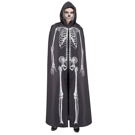 Capo Halloween Scheletro Bianco Nero 1,5m