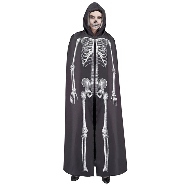 Capo Halloween Scheletro Bianco Nero 1,5m