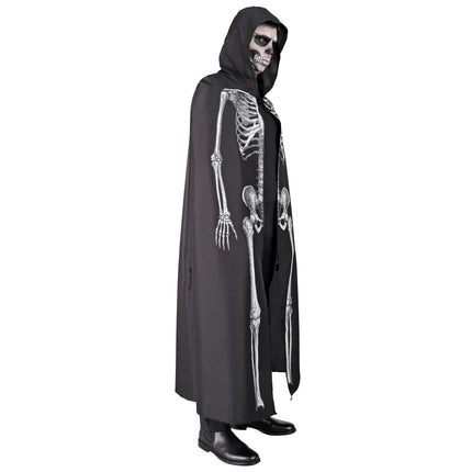 Capo Halloween Scheletro Bianco Nero 1,5m