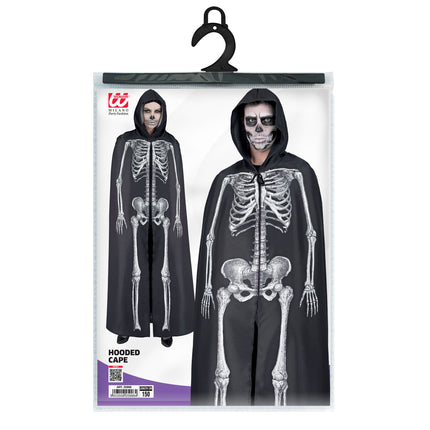 Capo Halloween Scheletro Bianco Nero 1,5m