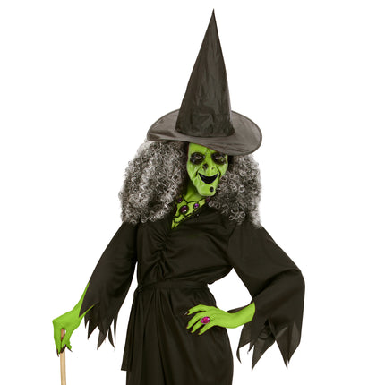 Maschera di Halloween Strega Verde Neon