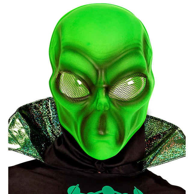 Maschera di Halloween Verde Alieno in plastica
