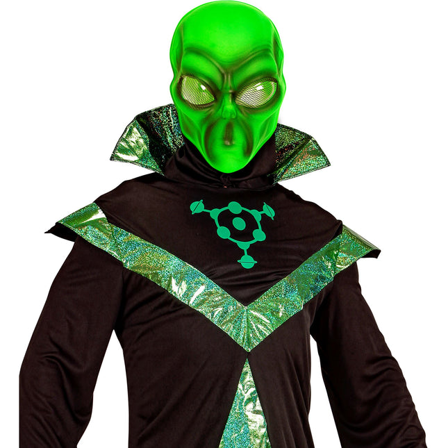 Maschera di Halloween Verde Alieno in plastica