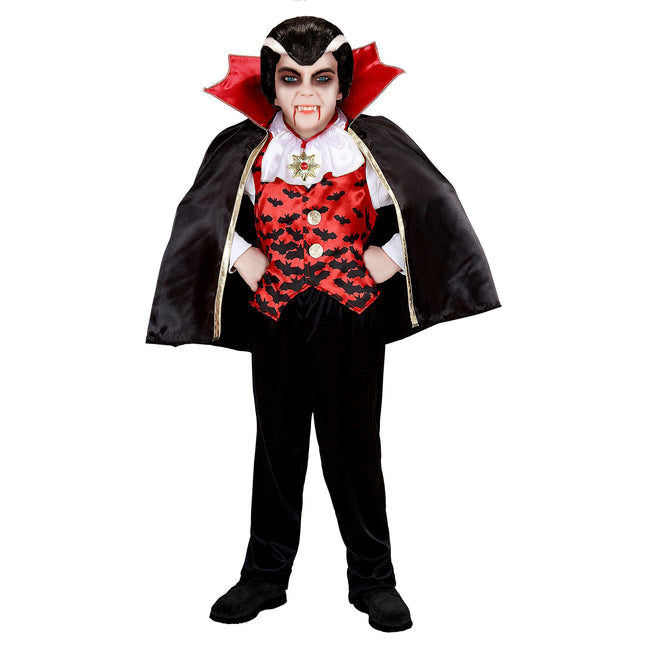 Costume di Halloween Vampiro Nero Rosso Ragazzo