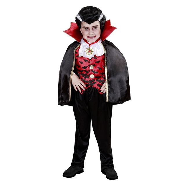 Costume di Halloween Vampiro Nero Rosso Ragazzo