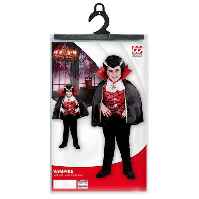 Costume di Halloween Vampiro Nero Rosso Ragazzo