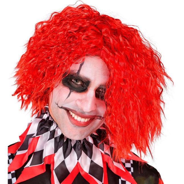 Parrucca di Halloween rossa riccia da clown