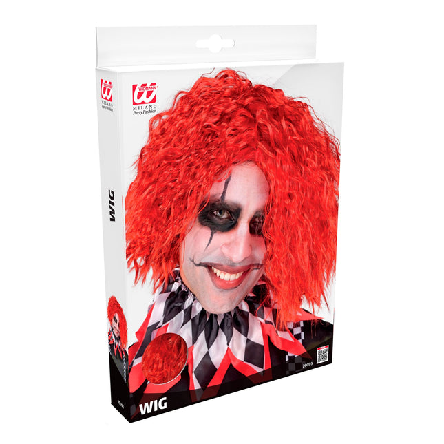 Parrucca di Halloween rossa riccia da clown
