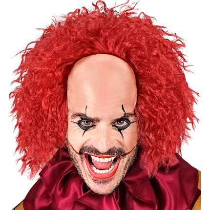 Parrucca di Halloween riccioli rossi da clown