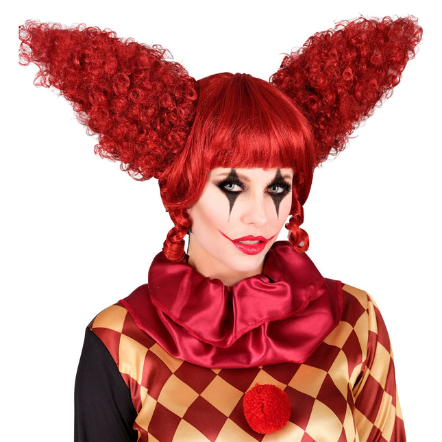 Parrucca Halloween Clown Rosso