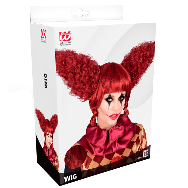 Parrucca Halloween Clown Rosso