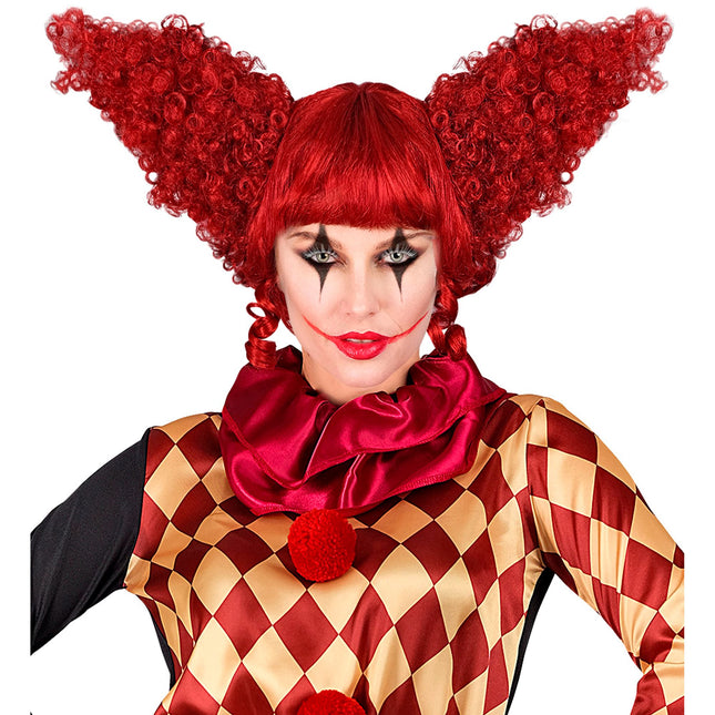 Parrucca Halloween Clown Rosso