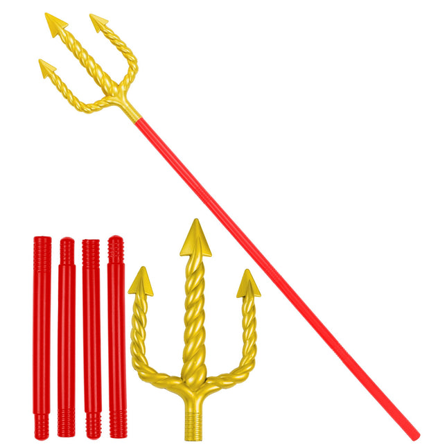 Tridente di Halloween Rosso Oro 1,38 m