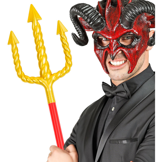 Tridente di Halloween Rosso Oro 1,38 m