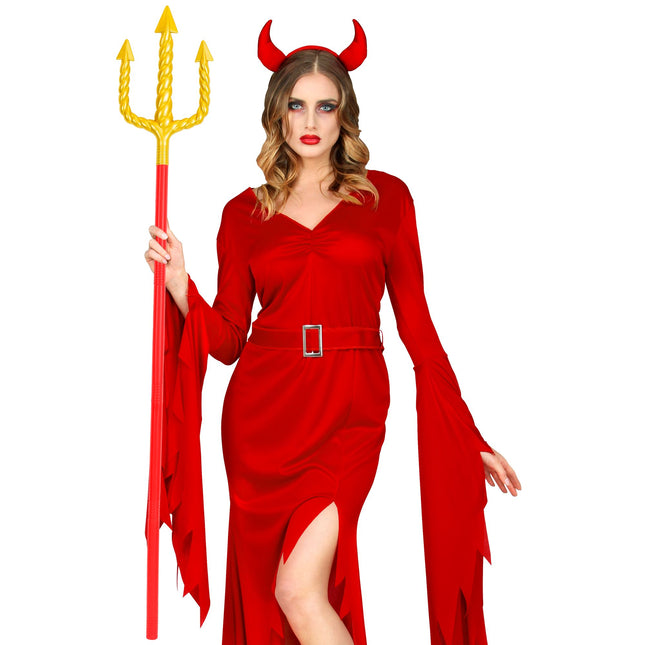 Tridente di Halloween Rosso Oro 1,38 m